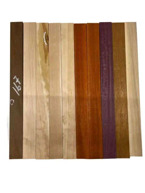 10 Pack, Multispecies Thin stock lumbers-Cutting Board Blocks 21"x 2"x 1/2" #167