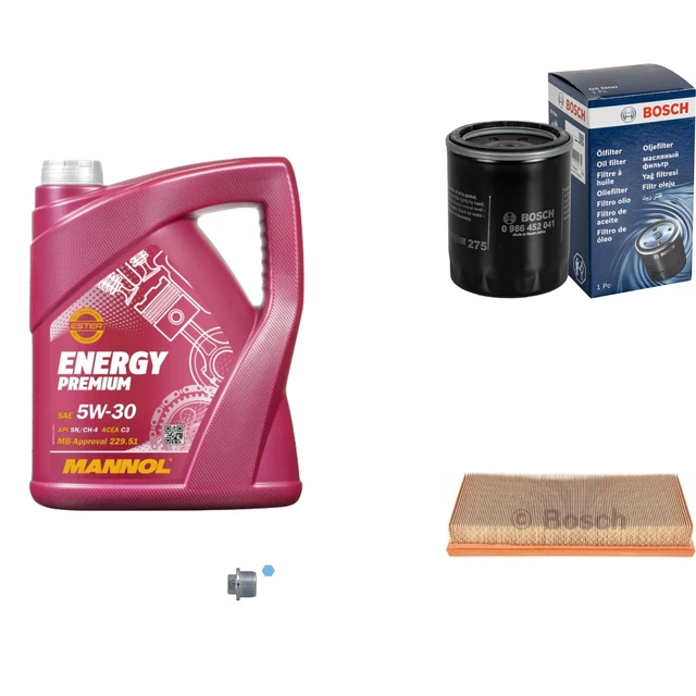 Bosch Pacchetto di Ispezione 5 L mannol Energy Premium 5W-30 per Mitsubishi Star