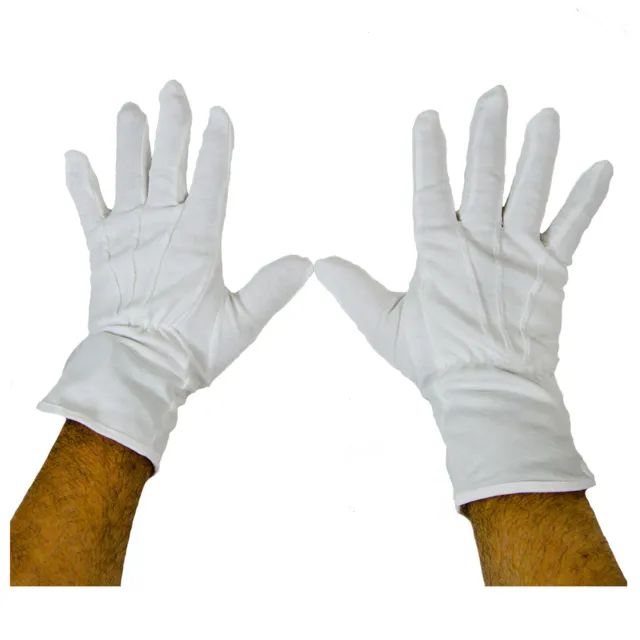 Professional Santa Clown Cosplay Butler White Halloween Costume Gloves