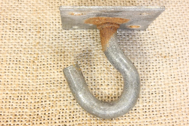 Old Plant Hook Porch Ceiling Wall 1 3/4  X 1 7/8” Wash Line Vintage Rustic Steel