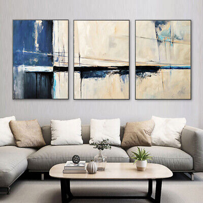 Blue Nordic Abstract Poster Wall Art Painting Picture Canvas Print Home Decor