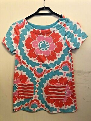 Ex Mini Boden Kids Girls Printed Short Sleeve Tunic Dress Age 6 - 7 Years (OR)