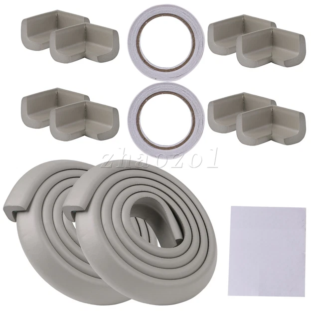 12pcs Proofing Edge Strip NBR Gray for Table TV Cabinet Wardrobe Bed Steps