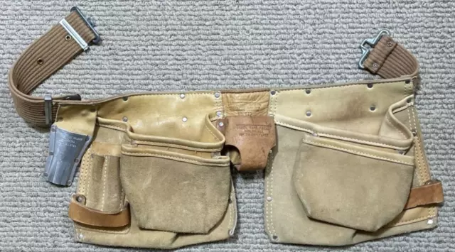 Nicholas 12-Pocket Carpenter's Apron Tool Belt Pouch Suede Leather