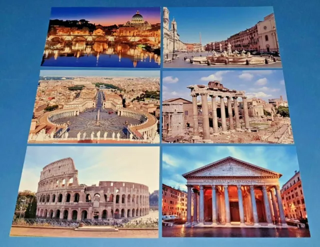 Ensemble De 6 Neuf Rome Cartes Postales,Italie,Voyage,Paysage,Ville,Italien 37M