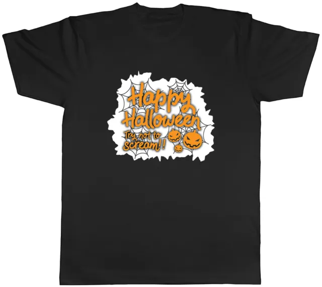 T-shirt unisex da uomo Happy Halloween, Try Not To Scream