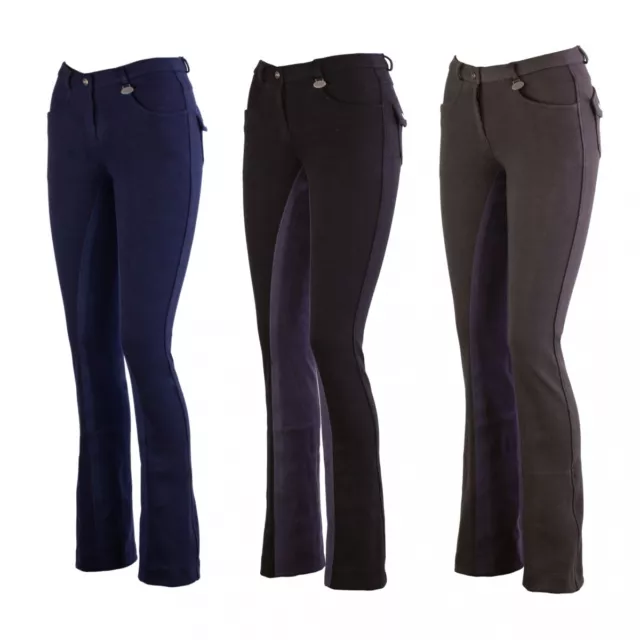 Damen Jodhpur Reithose Vollbesatz Comfort Lazura dunkelgrau blau schwarz 36-46