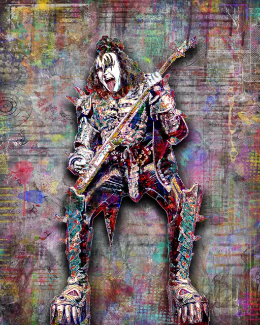 GENE SIMMONS of KISS 16x20in Poster, Gene Simmons KISS Tribute Print Free Ship