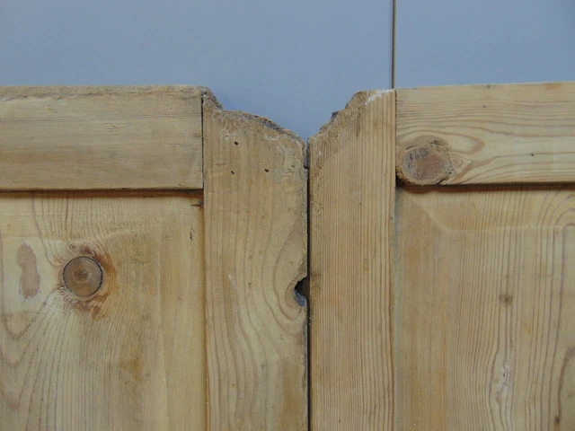Pair Pine Victorian Alcove Cupboard Doors ref 108D 6