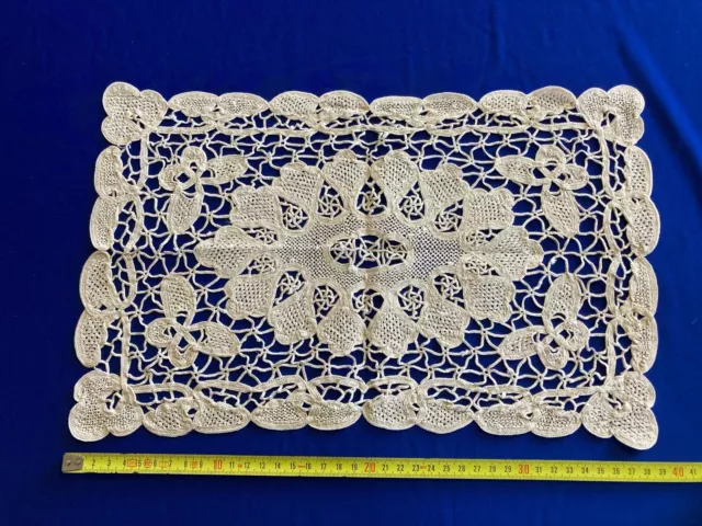 Rectangle Beige Vintage Dollie Tea Embroidery Lace Shabby Country