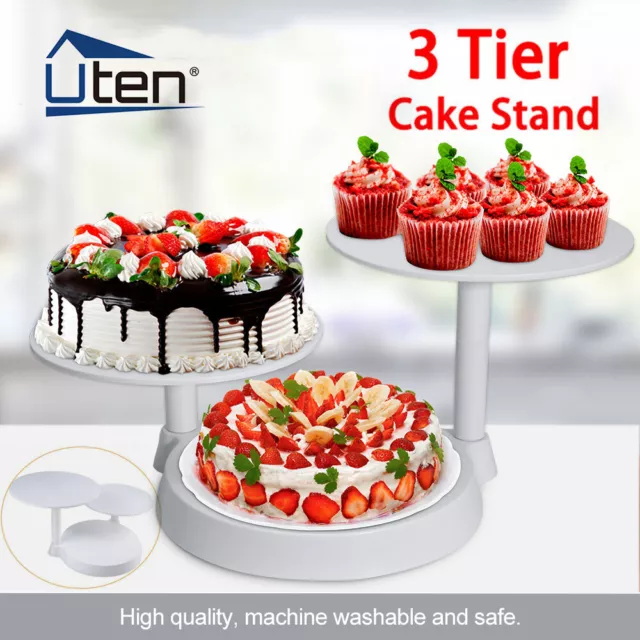 3 Tier Cake Stand Round Cupcake Dessert Food Display Wedding Party Plates White