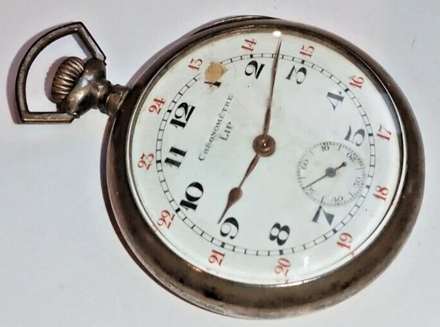 ANTIQUE LIP CHRONOMETRE Solid silver Gents Swiss Pocket Watch