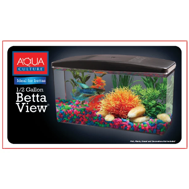 Aqua Culture Betta View 1/2-Gallon Fish Tank with Full Hood 3
