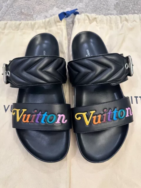 Louis Vuitton Bom Dia Flat Comfort Mule White Slide Size 39 (1ABVO6)