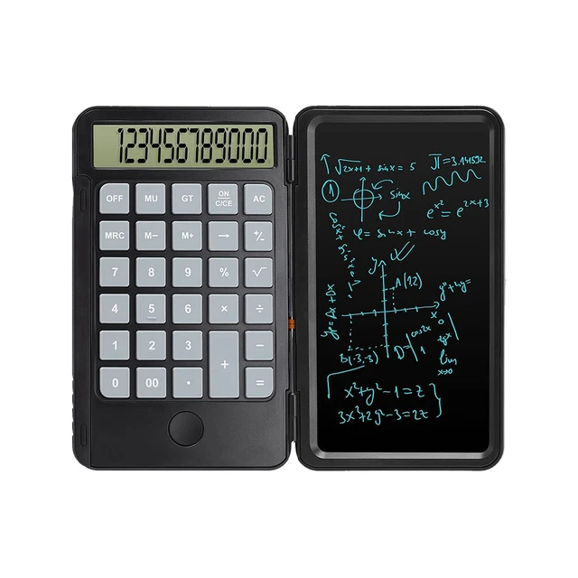 Calculatrice Scientifique Avec écran D'écriture Effaçable - 12 Chiffres, Tablette LCD, Stylet Magnétique - 4