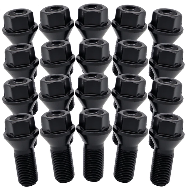 20× Car Wheel Lug Bolts Nuts Steel For BMW F30 F35 F10 F25 E7 36136781151 Black