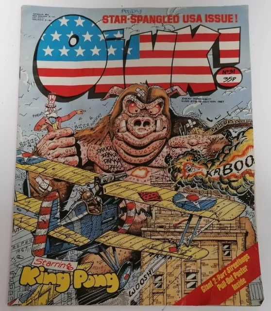 COMIC - Vintage Oink! UK Comic #35 June 27th To July 10th 1987 Star Spangled USA