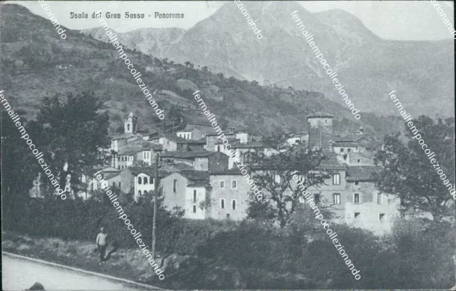 ba333 cartolina isola gran sasso panorama teramo abruzzo 1923