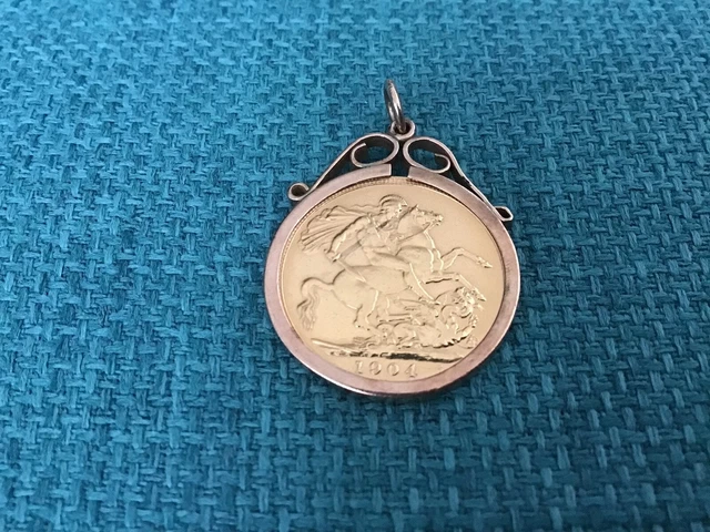 1904 FULL 22ct Gold Sovereign King Edward VII in mount