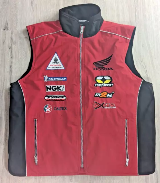 HRC HONDA Racing Genuine Merchandise Vest Red Black M Caltex - Free Aus Post