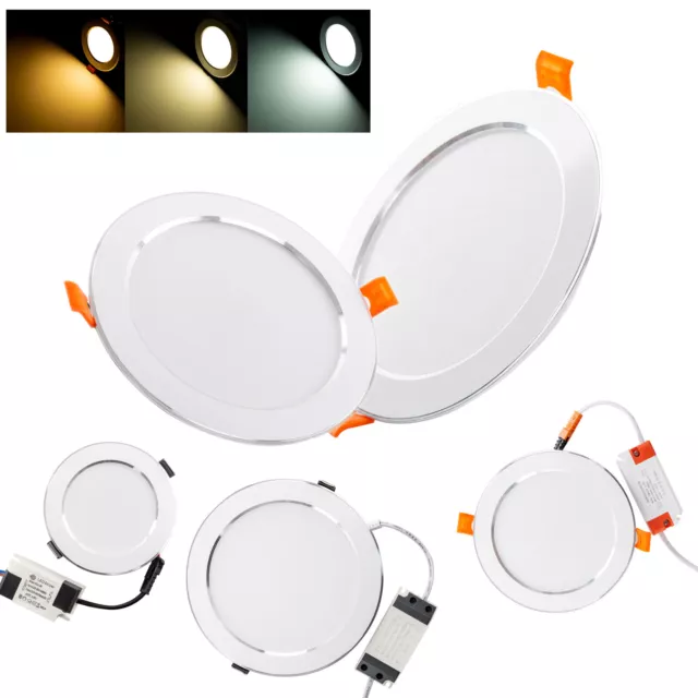 Dimmable LED Panel Ceiling Light Downlight Recessed 3W 5W 7W 9W 12W 15W 18W Lamp