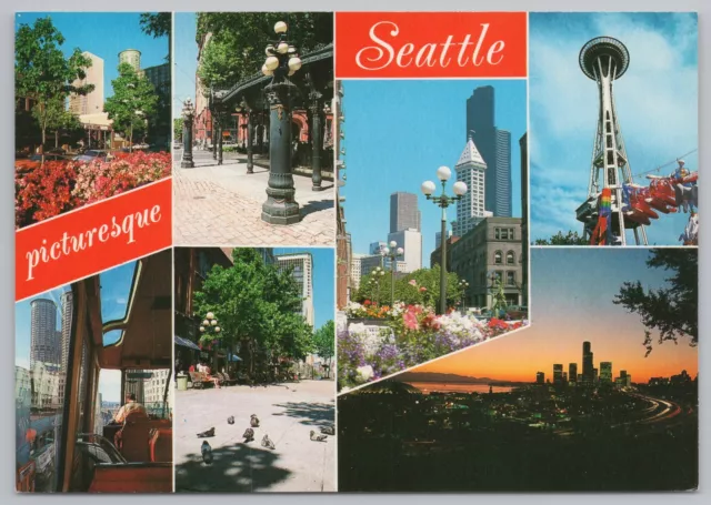 State View~7 Views of Picturesque Seattle Washington~Continental Postcard