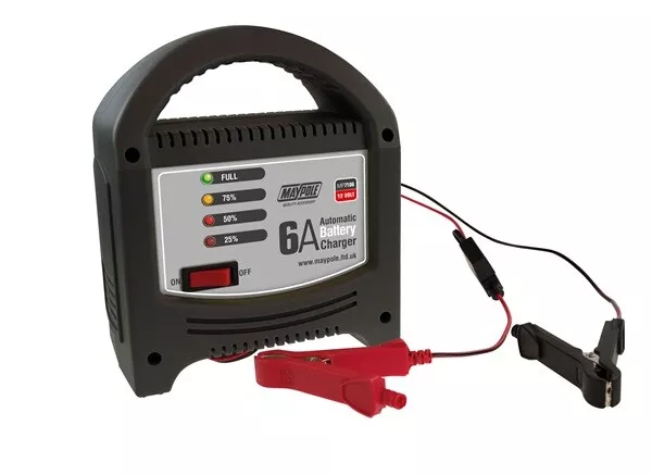 Batterie Chargeur 6A - 12V - LED Automatique MAYPOLE