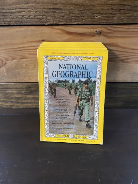 National Geographic Magazine 1965 Complete Set 12-issues - All Maps Included