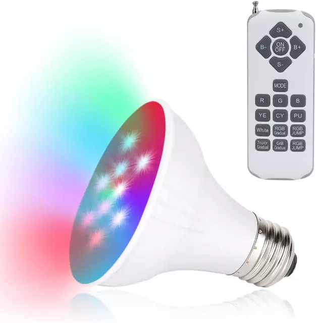 120V LED Spa Lights Bulb 12W RGB Multi Color LED Spa Light with Remote for Most