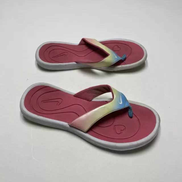 NIKE GIRLS NEW Aqua Motion 313026-111 Pink Thong Flip Flop Sandals Size 6Y  $22.50 - PicClick