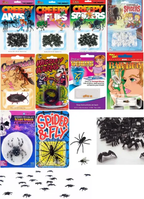 Fake Pretend Life Like Bugs Spiders Flies Joke Childrens Boys Toy Birthday Gift