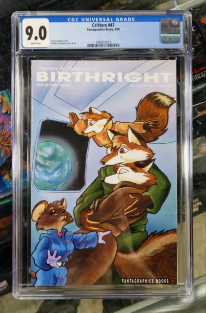 Birthright #1 CGC 9.0 Critters #47 1990 RARE BOOK Fantagraphics Low Print!