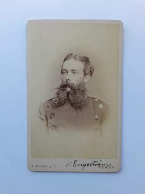Berlin 1881 CdV Offizier von Engeström Atelier Haase Soldat Militär