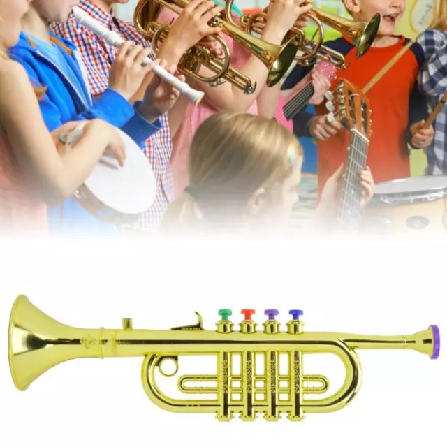 Kinder Gold Trompete Spielzeug ABS Musikinstrument Entertainer Spaß Spielen