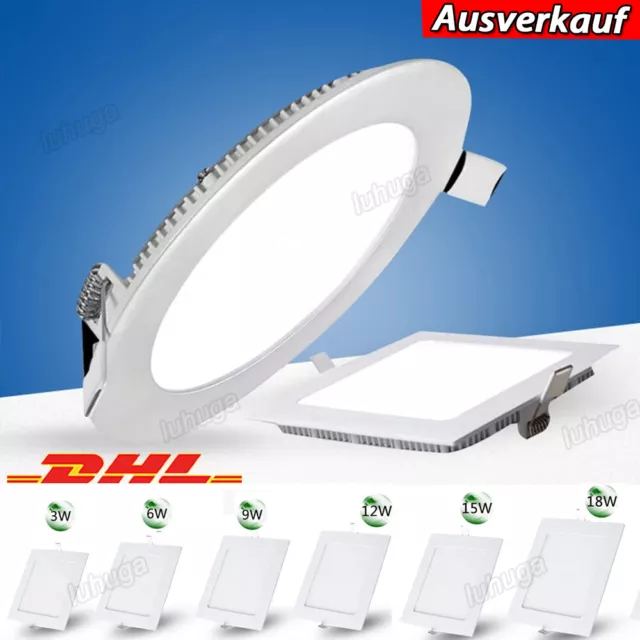 LED Panel Deckenlampe Deckenleuchte Heim BÜRO Unterputz Einbau Lampe Ultra Dünn