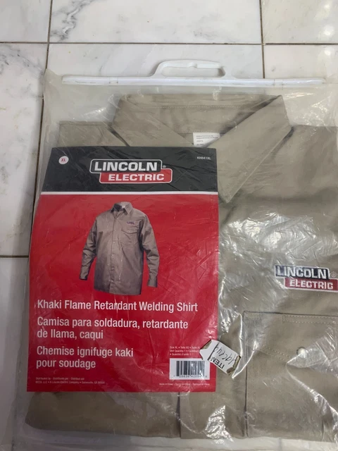Lincoln Electric Flame-Retardant Welding Shirt - XL, Khaki, Model# KH841XL