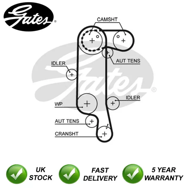 Timing Cam Belt Gates Fits Seat Ibiza Skoda Fabia VW Polo Golf 1.0 1.4 1.6 #2