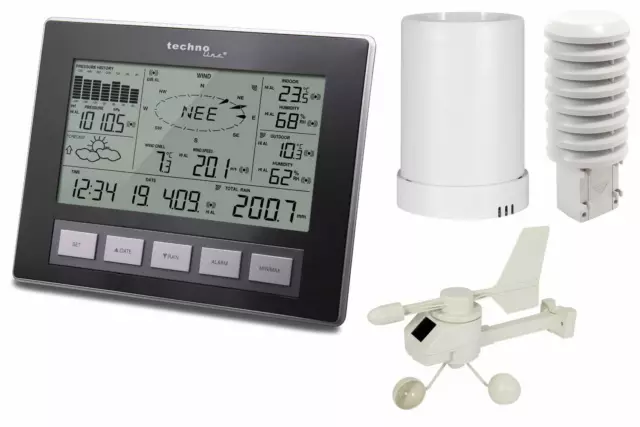 Funk Profi Wetterstation WS 2816 Regensensor Windsensor Auswertung Daten auf PC