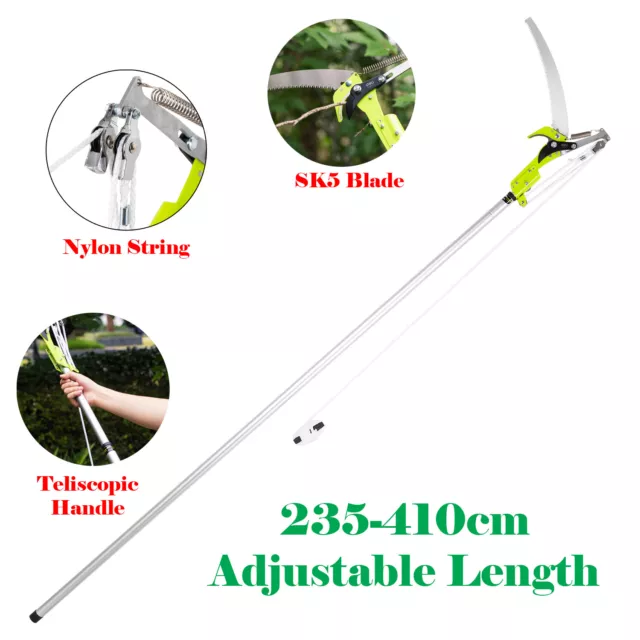 Telescopic Long Pole Garden Tree Branch Trimmer Pruner Stainless Steel Blade