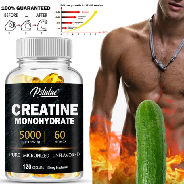 Creatine Monohydrate (Micronized) 5000mg - Workout Supplements, Muscle Builders