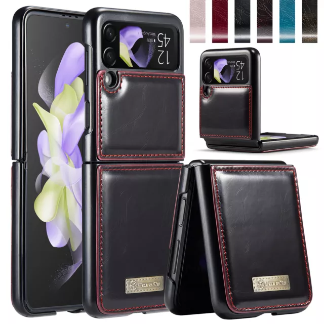 Leather Wallet Case For Samsung Galaxy Z Flip 4/3 5G Magnetic Flip Retro Cover