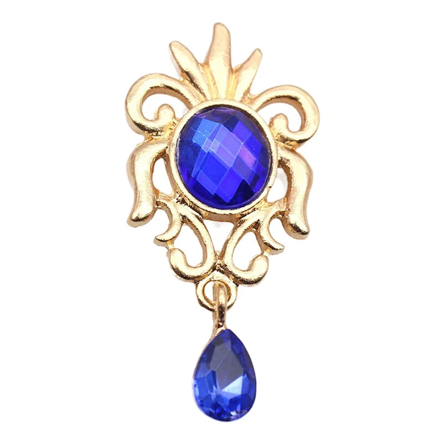 Vintage Droplet Pendant DIY Crystal Metal Decorative Flat Bottom Hair Ornament