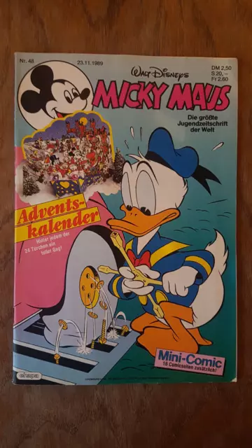 Micky Maus Comic Heft Nr.  48 1989 mit Beilage Adventskalender