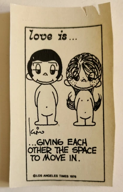 "Calcomanía Love is Kim Casali transferencia dándose espacio de colección 1976 1,75""x3,5"
