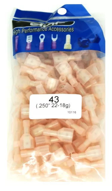 (200 Pack) 22-18 Awg T-Taps & Male Fully Insulated Nylon Quick Disconnects .250" 2