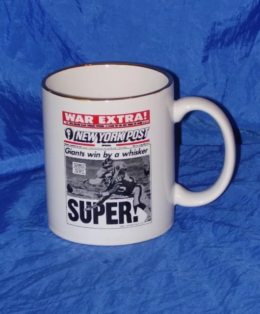 New York Giants Win By A Whisker Super Bowl XXV Headline 12oz Coffee Mug