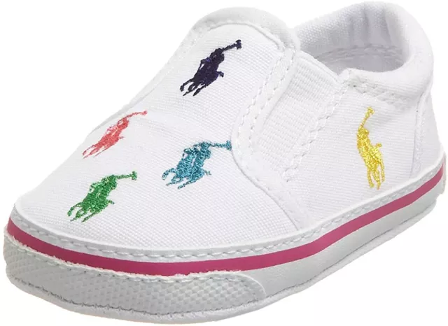 Polo Ralph Lauren unisex baby layette scarpe slipper taglia 17 US 2 UK 1 1/2