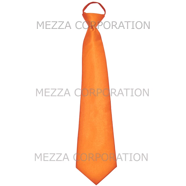 New formal men's pre-tied ready knot necktie polyester solid wedding orange