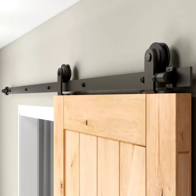 CCJH 4-20FT Sliding Barn Door Hardware Closet Track Kit for Single/Double Door 2
