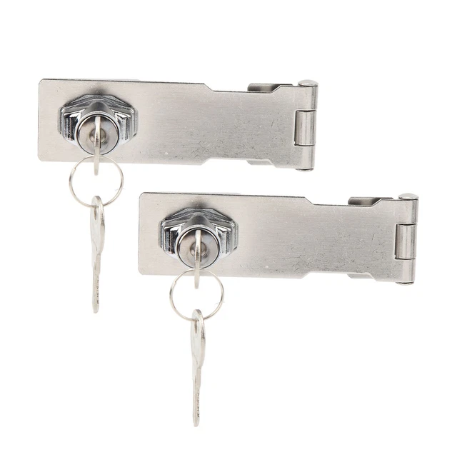 *2PCS Keyed Hasp Locks 201 Stainless Steel Zinc Alloy Twist Knob Catch Latch